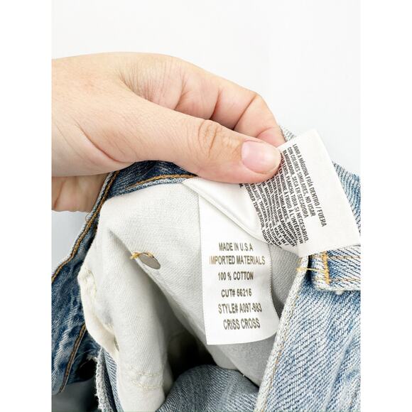 Agolde Criss Cross Upsized Jeans Suburbia Blue Denim Jeans Size 32 - Picture 7 of 7